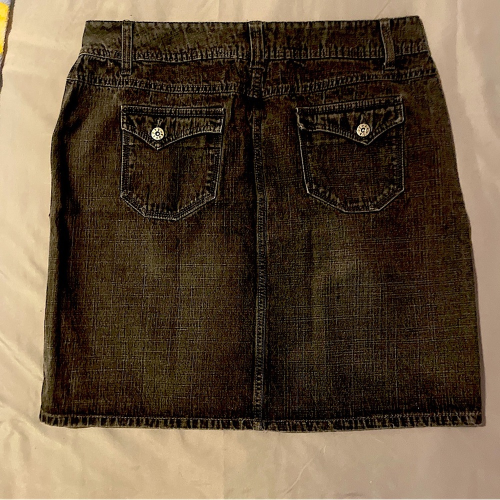 Black Faded Glory Denim Mini Skirt Size 14